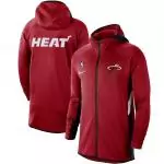 nike veste zipper hoodie nba miami heat red authentic